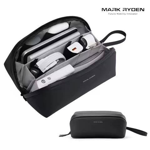 MARK RYDEN Waterproof Tech Pouch 7 Compartments Travel Organizer Bag for Cables, Chargers, Gadgets