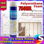【Malaysia Spot Sale】Vira Polyurethane Foam PU Foam Spray 750ml Home Living Joint Spray Fill Crack Insulation Foam Filler Busa untuk Menyumbat Lubang