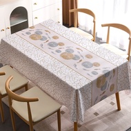 PVC Waterproof Oilproof Table Cloth Nordic Ins Marble Tablecloth with Imitation Table Runner Long Square Desk Dining Study Coffee Tea Table Cover for 2 4 6 Seaters