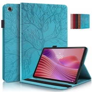 Tablet Coque For Lenovo Tab 10.1 inch 2025 Case Emboss Tree Flip Wallet Stand Cover For Lenovo Tab K