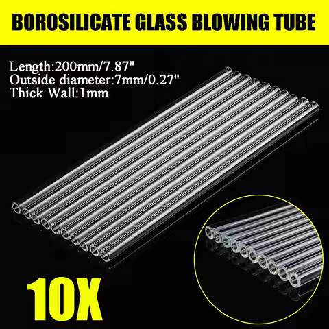 10Pcs/Set Blowing Tubes Non-one-time 200mm Long Thick Wall Laboratory Test Tube New Transparent Pyre