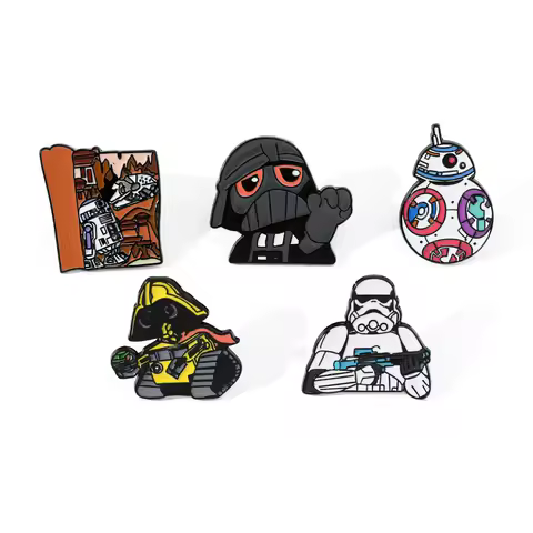 Star Wars Darth Vader Stormtrooper BB8 Robot Enamel Pin - Cartoon Brooch for Women And Men - Cool Ba