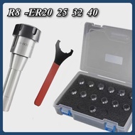 2026 R8 ER Tool Holder R8 ER16 ER20 ER25 ER32 ER40 Chuck Set R8 (M12) ER20 Taper Shank Milling Cutte