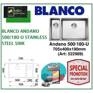 BLANCO ANDANO 500/180 U STAINLESS STEEL SINK