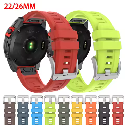 26mm 22mm Silicone Watchband for Garmin Fenix 7 7X PRO Watch Strap Bracelet for Fenix 6 6X Pro 5 5X 