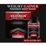 UBAT VITAMIN SUPER GEMUK KILO GAIN KILO UP WEIGHT GAINER 60 PCS CHEWABLE TABLET + FREE GIFT 