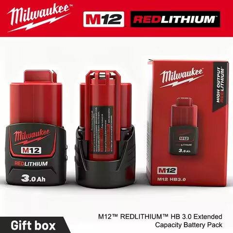 Milwaukee M12 REDLITHIUM HB 3.0Ah Extended Capacity Battery – 12V Rechargeable for M12 Cordless Tool