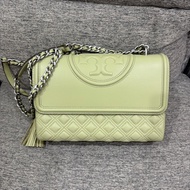 TORY BURCH FLEMING菱格流蘇鍊帶兩用包-大（橄欖綠）