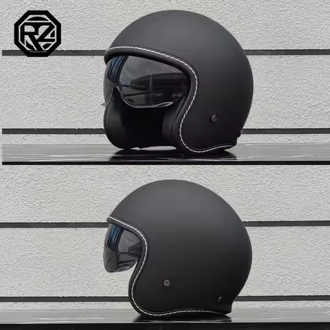 ORZ Retro Motorcycle Helmet Men's and Women's Half Helmet Cruise 3/4 Helmet Scooter Cruise