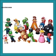[CF] 18Pcs/Set Mini Super Mario Bros Luigi PVC Doll Toy Gifts Figures Party Supplies