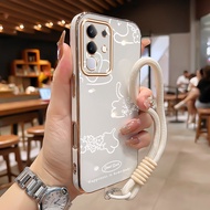 Casing hp For VIVO Y29 4G Y300T 5G T4X 5G Case Cat Line Minimalist Aesthetic Case StrapADA Cesing Go