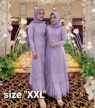 MJ maxy long dress geraldine size L xL xxL Bahan tile ruby mutiara import bagian depan lapis furing