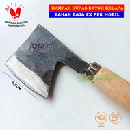 Kampak Kupas Batok Kelapa - Kampak Kelapa Baja Ex Baja Per Mobil - Alat kupas batok kelapa