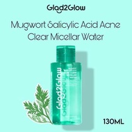 Glad2Glow Mugwort Salicylic Acid Micellar Water 100ml | Facial Cleanser for Acne-Prone & Oily Skin |