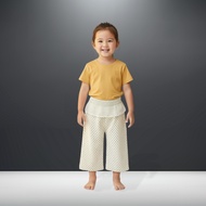 Seluar Panjang Baby Girl 1-9Y Kids Pants Pure Cotton Polka Dot Wide Leg Long Pant with Lace Baju Ray