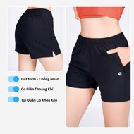 Livan Women's Shorts LV24S04F301 Comfortable, Elastic, Soft, Zippered Pockets, Suitable for Gym, Jog