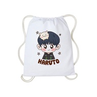 Tas Serut Tote Bag Treasure Truz Chibi Fanart Lucu Kpop Korea String Bag Kanvas Wanita Aestehtic