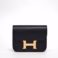 HERMES Constance Slim wallet 黑色玫瑰金
