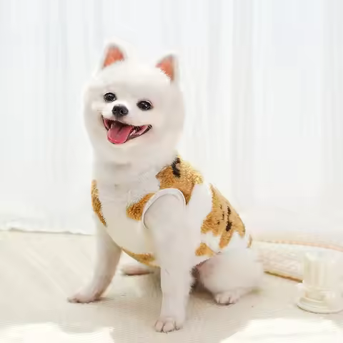 Trendy XS-9XL Winter Puppy Clothes Warm Fleece Cute Bear Pattern Dog Vest Dog Sweater Pet Supplies V
