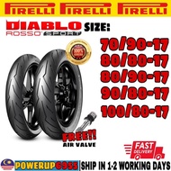 YEAR 2022 2023 PIRELLI DIABLO ROSSO SPORT TYRE TAYAR 70/90 80/90 80/80 90/80 100/80 - 17