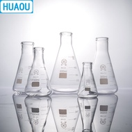 HUAOU 250/300/500mL Erlenmeyer Flask 3.3 Glass Conical Triangle Flask Laboratory Chemistry Equipment