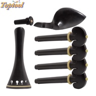 TOPTOOL violin tailpiece Set, Ebony Material 4/4-3/4 Size Violin Accessory Parts Set, Professional C
