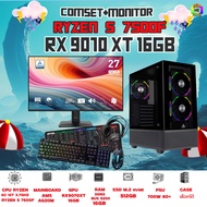 SETCOM+MONITOR BONMECOM2 ครบเซ็ตพร้อมจอ / CPU AMD AM5 RYZEN 5 7500F/RX 9070 XT 16GB/Case เลือกได้