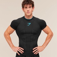 Summer Men's Nylon GYMSHARK/ONYX V1 Muscle Compression Top Quick Dry Breathable High Elastic for Fit