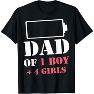 90s Casual Fashion Short Sleeve Dad Of 1 Boy 4  Funny Fathers Day T-Shirt