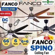 FANCO SPINO F656/F666 DC Motor 12 Speeds Ceiling Fan 56/66 inch/kipas hiasan/syiling fan/ciling fan/kipas siling