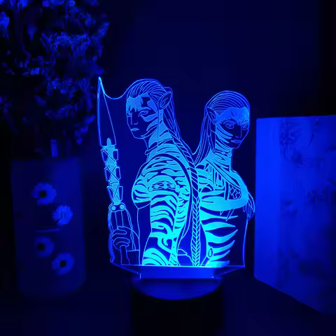 Movie Themed 3D Acrylic Laser Engraved Illusion Nightlight Avatars Style Room Decor LED Lamp 7 Color