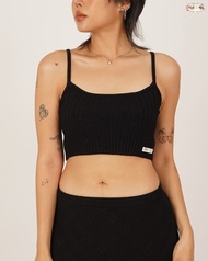 CUPPA - PLATE Tank Top (2 สี) Cuppa x Pimwa เสื้อกล้ามไหมพรมครอป ทรงพอดีตัว ลายทอ Rib ทอสลับกว้าง-แค