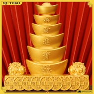 7.5*9CM Yuan Bao Feng Shui Gold Ornament Lucky Tree Feng Shui Yuan Bao Tower For Indoor / Festival G