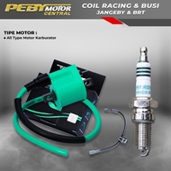 Jangeby Carburetor Coil Package, Universal Brt Spark Plug Set for All Carburetor Motorcycles