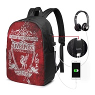 Liverpool Backpack Laptop USB Charging Backpack 17 Inch Travel Backpack School Bag Large Capacity Student School Bag