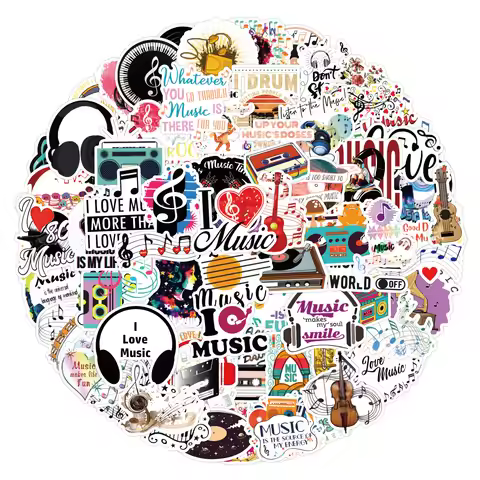 100Pcs Concert Music Song Sticker For Snowboard Laptop Luggage Car Fridge DIY Styling Vinyl Sticker