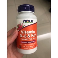 Special PRICE now foods vitamin d3 k2 1000iu 120 veg capsules