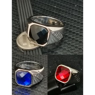 Stainless Steel Men's Ring With CZ Stone. Cincin Steel Lelaki Dengan Batu Permata Zircon.999