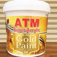 สีน้ำอะครีลิคสีทอง เอทีเอ็ม เบอร์ 999  (ATM Acrylic Emulsion Gold Paint No.