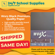 Specialty Paper (Worx) Premium Quality Black Paper A4 t:200 gsm 10 sheets Specialty paper