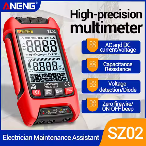 Smart Digital Multimeter ANENG SZ02 9999 Counts True RMS Auto-Ranging AC/DC NCV Temperature Backligh