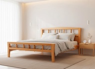 台灣檜木實木床架-標準雙人