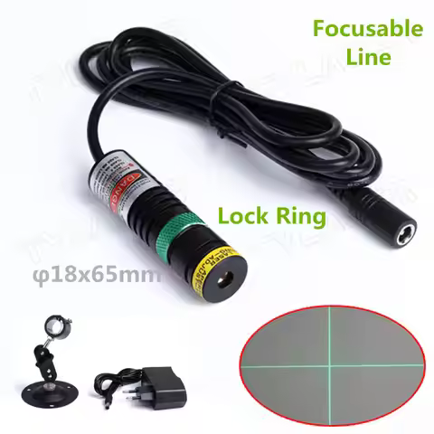 Focusable Cross Line D18x65mm 520nm Green 10mw 20mw 30mw 50mw 80mw 135mw Module Laser (FREE with EU 
