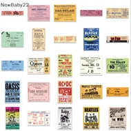 NN 55Pcs Retro Airline Boarding Pass Ticket Music Rock Band Stamp Graffiti Stickers SG