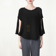 ▼ Aiden001 Average Size Pleated Fan-Shaped T-Shirt Womens Short Round Loose Creative Bat Shirt Z1224