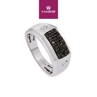 HABIB Black Diamond Men's Ring in 925 Silver Palladium 274300126(PLD)