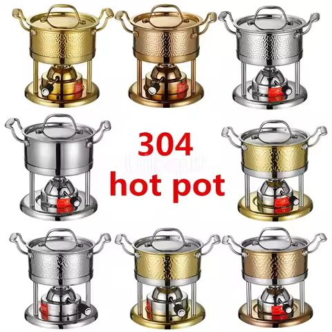 304 stainless steel one pot inflatable gas stove Mini hot pot commercial self service small hotpot P