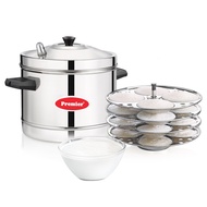 Premier Stainless Steel Induction Compatible Idly Cooker With 4 Idly Plates (16 Cavity)