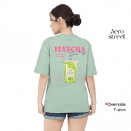 Aerostreet T Shirt Oversize Matcha Sage Green Woman T-shirt Kaos 1CB01 Baju T Shirt Perempuan