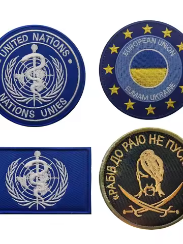 WHO Embroidered Hook&loop Patch Military Morale Badge Ukraine Tactical Accessory Sticker